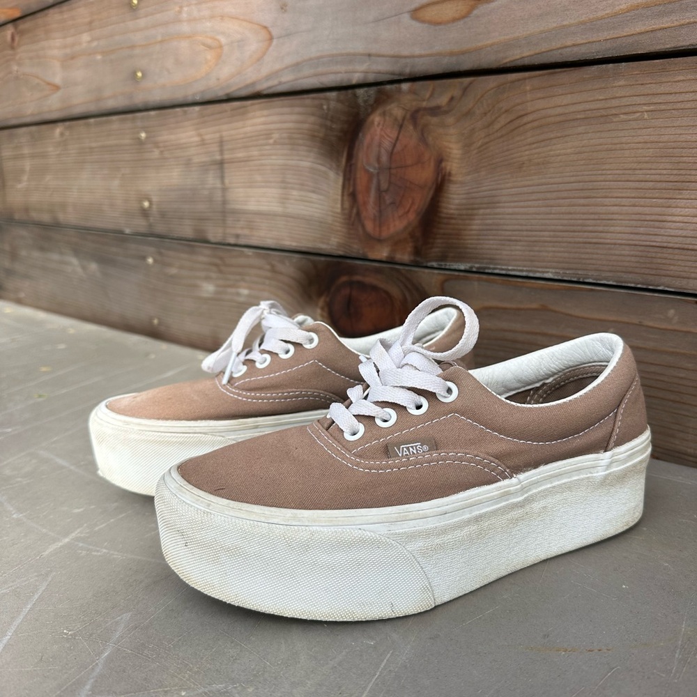 Vans Women's Tan Platform Sneakers
